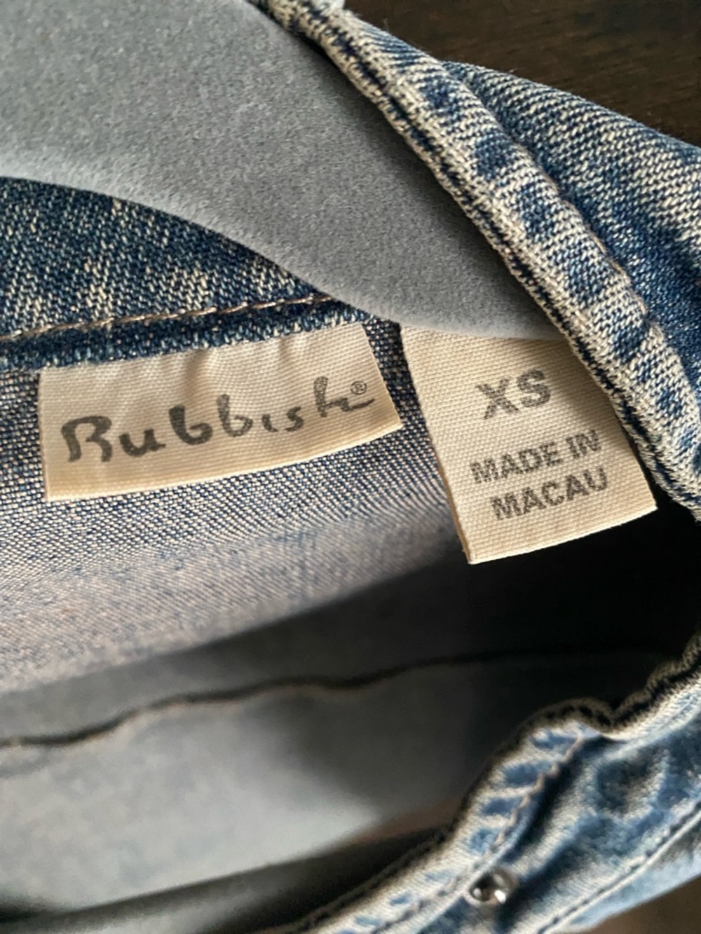 Rubbish Light Wash Denim Jacket with Snap Collar - Picture 2 of 4